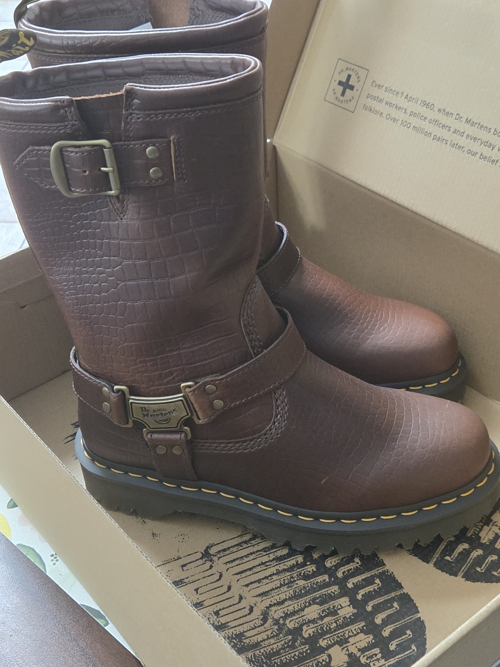 Brand NEW Dr. Martens Anistone HI (Classic Reptile Emboss) Biker Boots